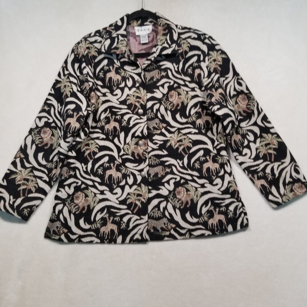 ELCC M Blazer Jacket Zebra Animal Print Tapestry Vintage Mob Wife Safari Retro